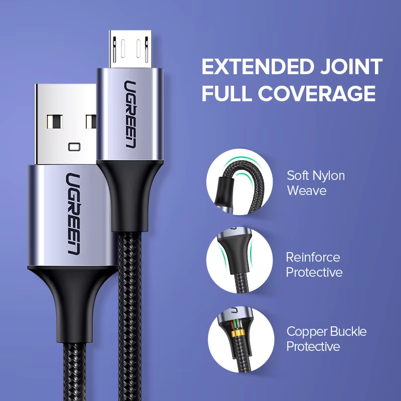 스틱pc 미니피씨 UGREEN 마이크로 USB 케이블 3A 충전기 2.0 안드로이드 충전 코드 삼성 호환 갤럭시 S7 S6 참고 와이어 : 돈나무유통