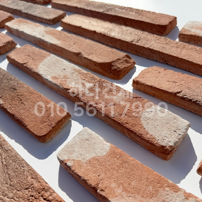 롱브릭고벽돌타일 375~380x50~55x18~20T 적고벽돌타일(홍고) / 하다건재