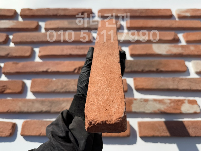 롱브릭고벽돌타일 375~380x50~55x18~20T 적고벽돌타일(홍고) / 하다건재