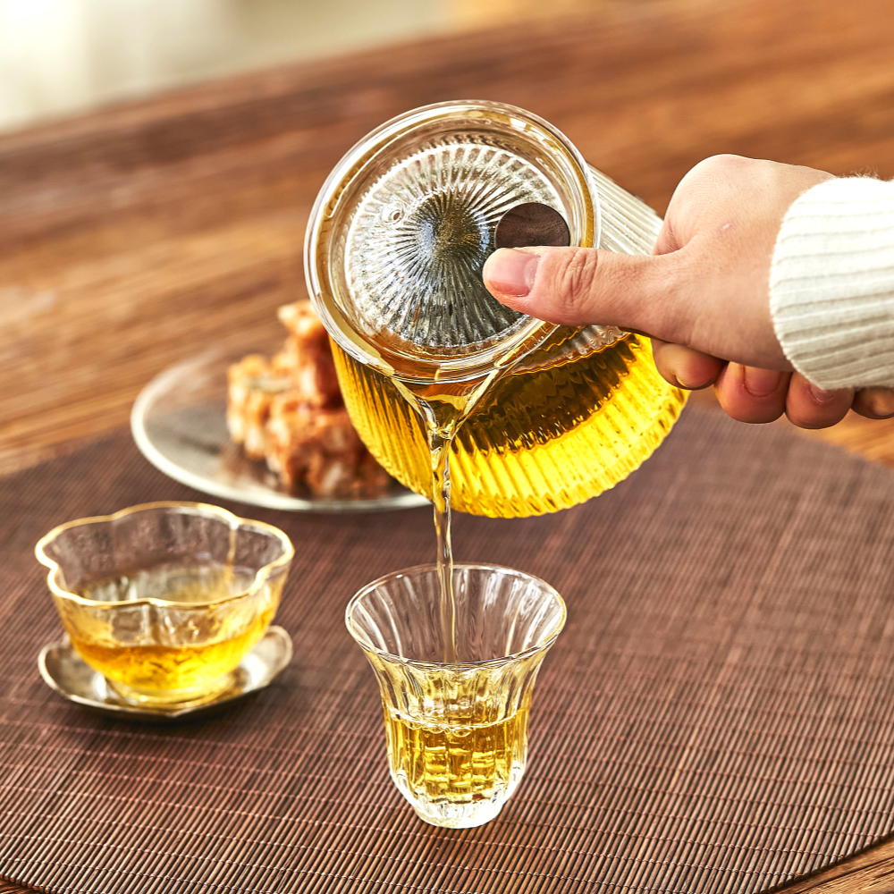 차주전자 티팟세트 내열유리 티메이커 우드핸들 티포트 차그루