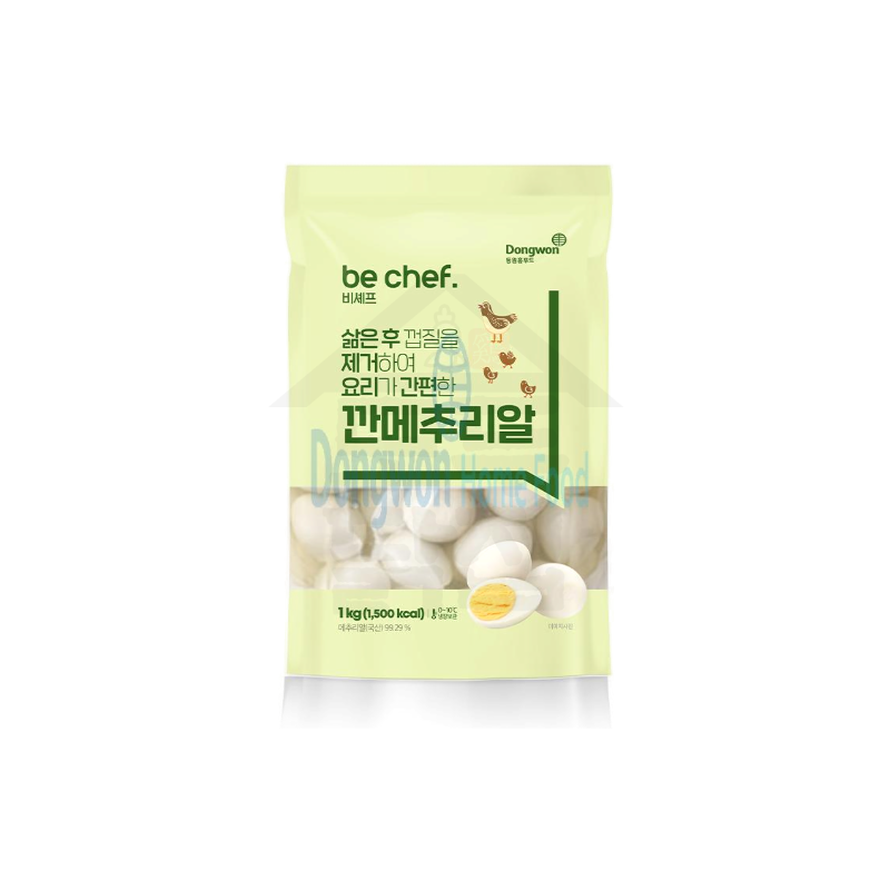 동원 홈푸드 비셰프 깐메추리알 1kg 국산 약 100알 간편하게 조리하는 깐계란 약 20알