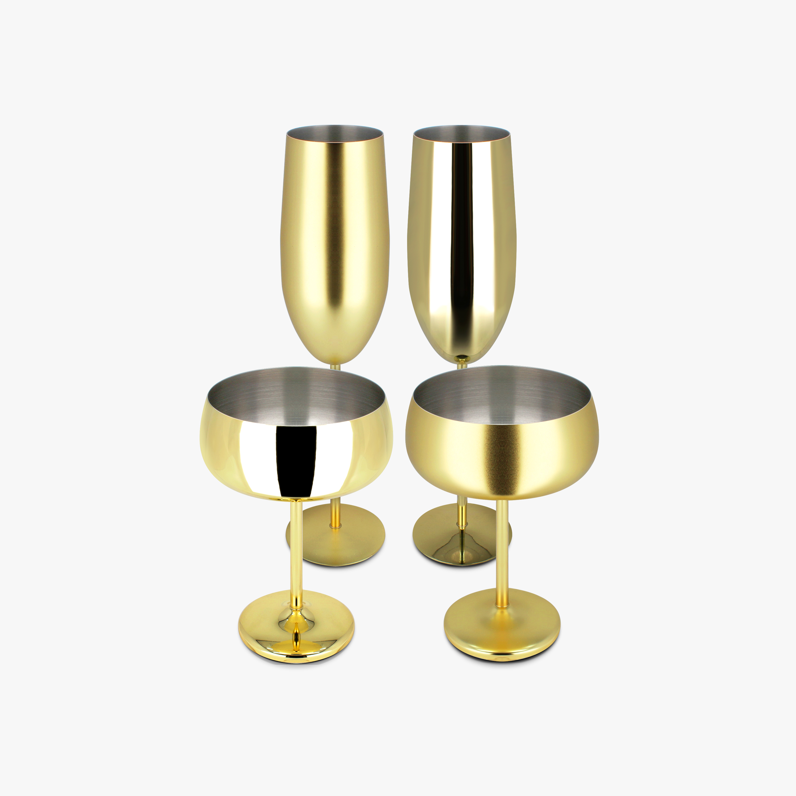 캠핑 행사용 샴페인잔 250ml 칵테일 쿠페잔 450ml 유광 무광 골드 - 메인 이미지