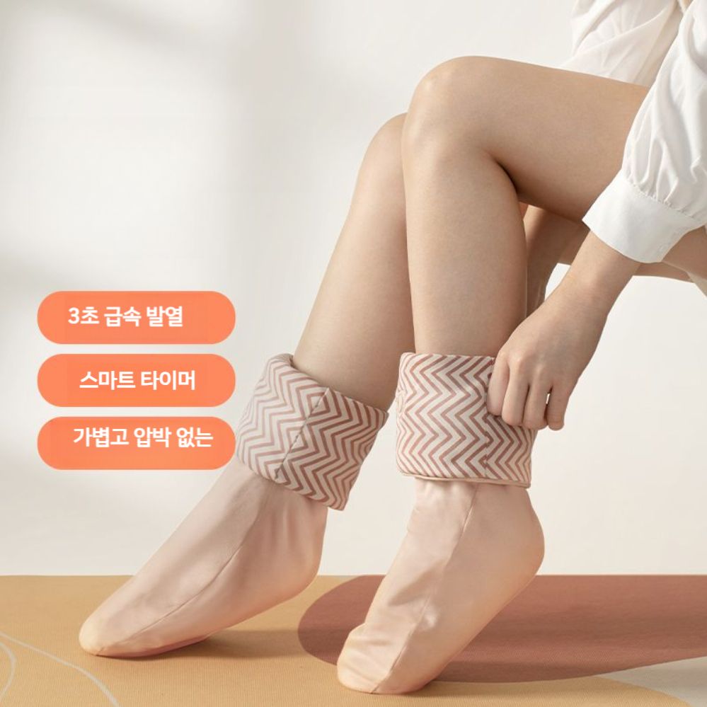 온열양말 히팅삭스 발열 덧신 찜질기 발 수면양말 발난로 수족냉증 남녀공용 잔류 온도 분말 급속 가열 - 상세 이미지 3