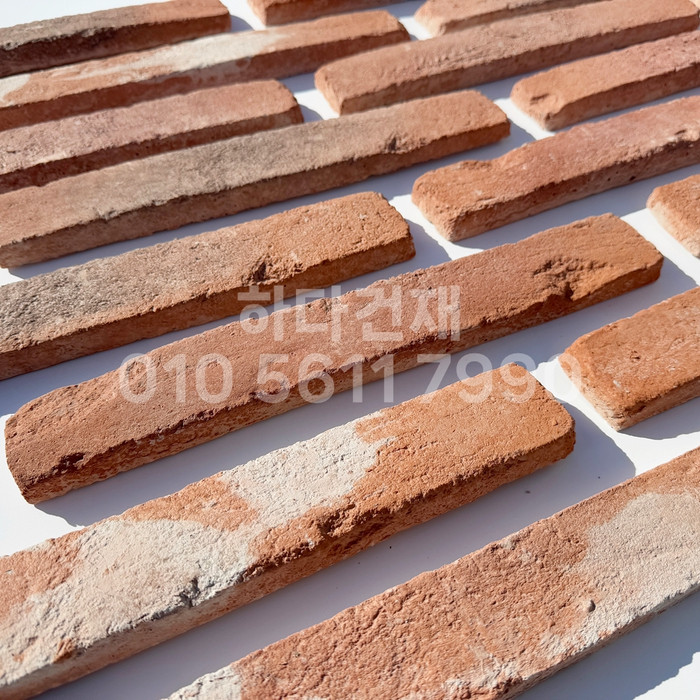 롱브릭고벽돌타일 375~380x50~55x18~20T 적고벽돌타일(홍고) / 하다건재