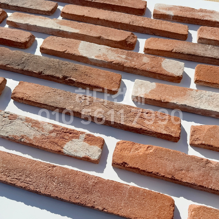롱브릭고벽돌타일 375~380x50~55x18~20T 적고벽돌타일(홍고) / 하다건재