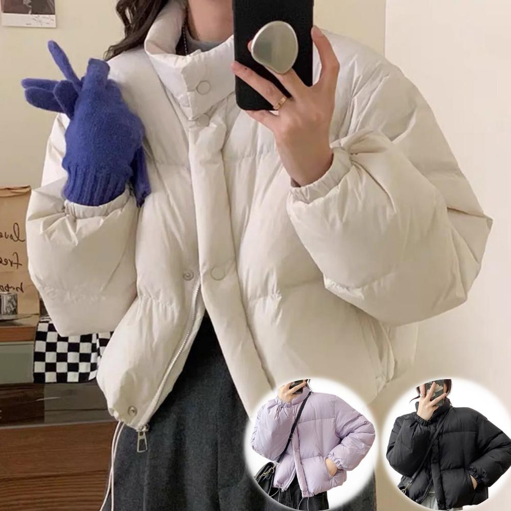 여자 흰색숏패딩 대학생패딩 여성화이트패딩