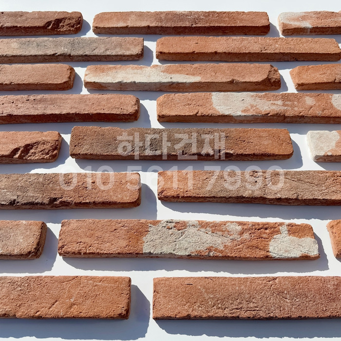 롱브릭고벽돌타일 375~380x50~55x18~20T 적고벽돌타일(홍고) / 하다건재