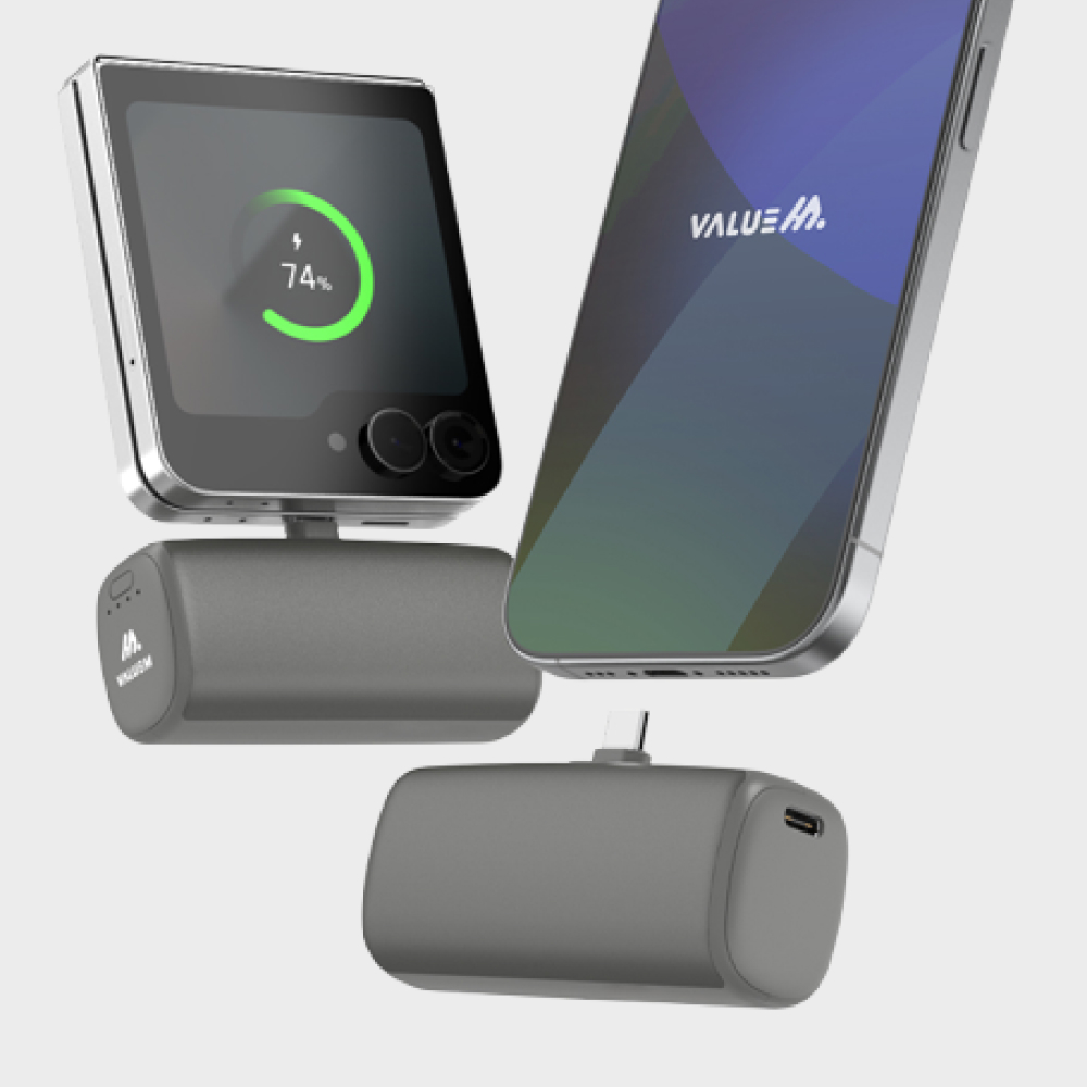 C타입 도킹형 전자핫팩 휴대용 손난로 손날로 보조배터리 5000mah - 메인 이미지