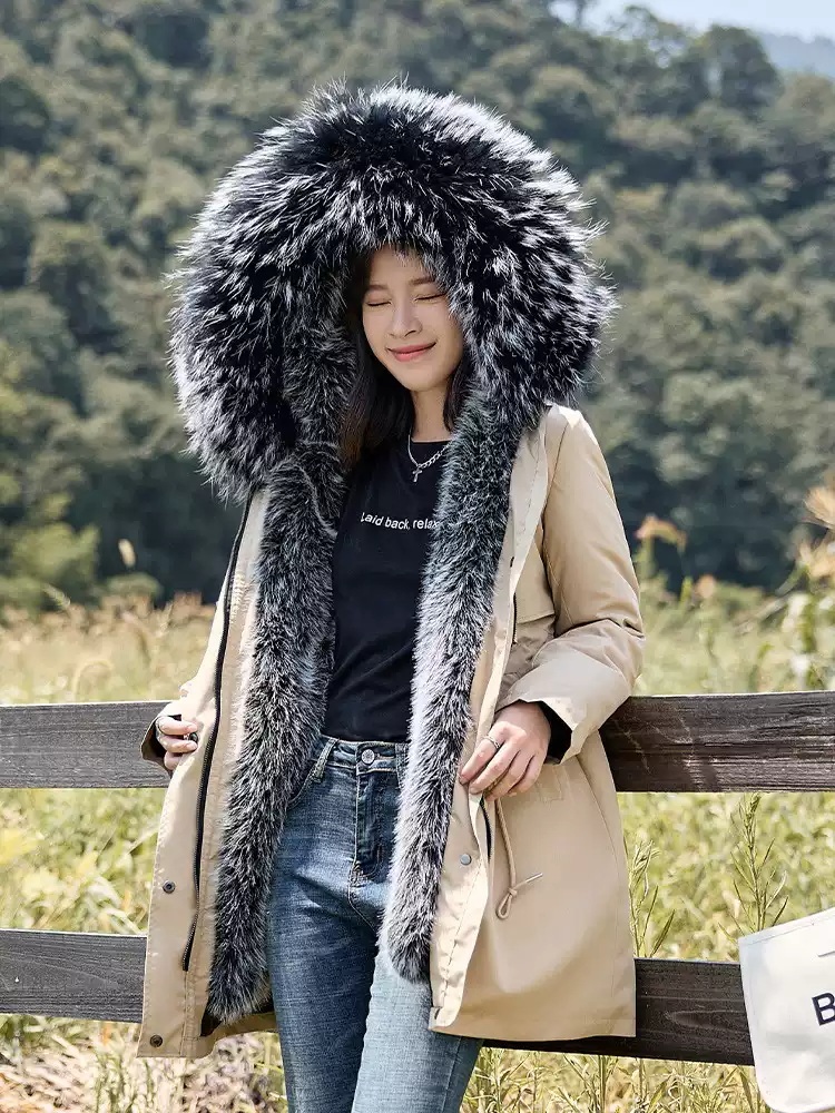 모조여우털 롱잠바 퍼코트 겨울 패딩 빅사이즈 4XL까지 중년여성 따뜻 편한 파카 16종 - 상세 이미지 3