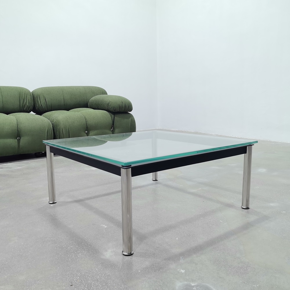르코르뷔지에 LC10 강화유리 커피테이블 거실 라운지테이블 120 x 120 x 33cm - 상품 이미지