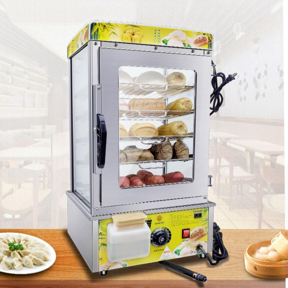 찐빵기계 업소용 대용량 호빵 만두 전기 찜기 220v 1200w 스테인레스 5단 - 상품 이미지