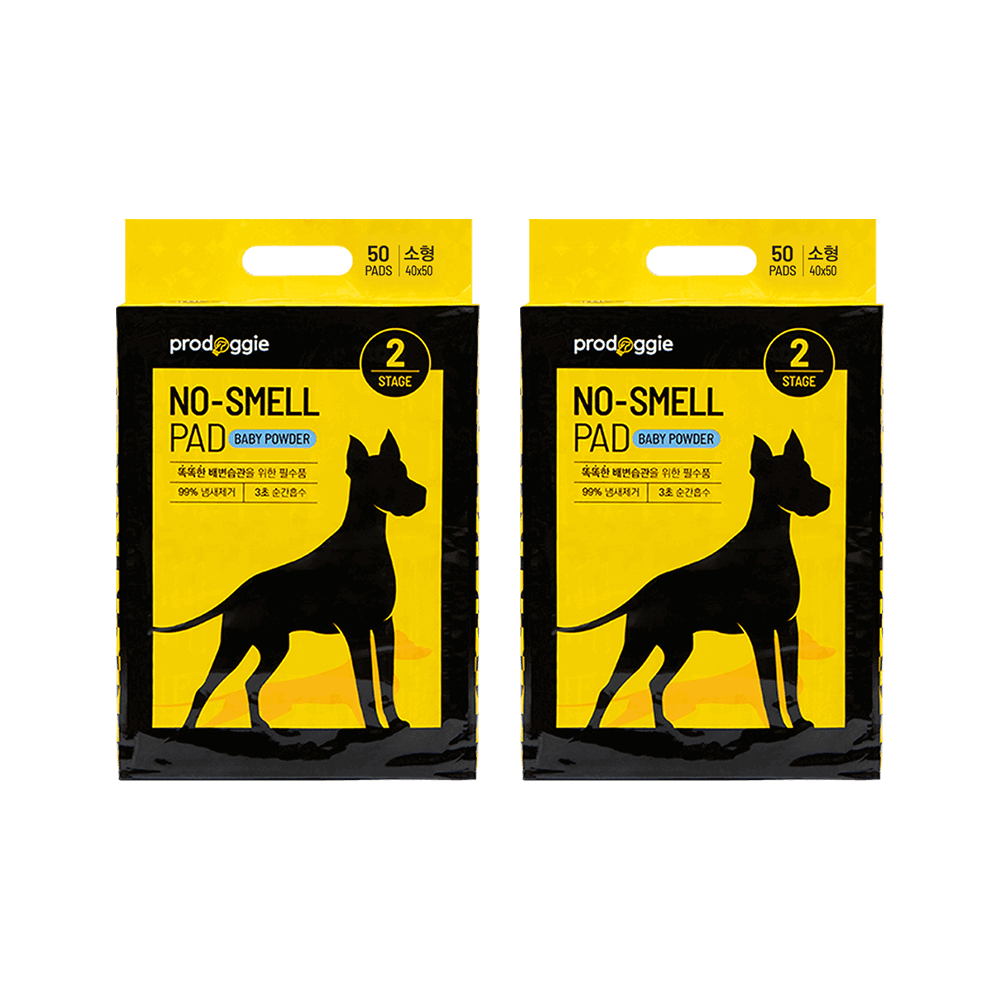 강아지배변패드 프로도기 노스멜패드 베이비파우더향 소형, 50매입, 2개