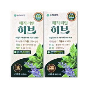 유한 매직리얼허브 헤어칼라 허브염색약 새치염색 커버 솔직 후기 | 피부 타입별 분석 - 상품 이미지 1