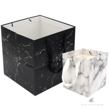 별동샤인 사각 대리석 무늬 쇼핑백 선물봉투 생일 종이포장 판촉물