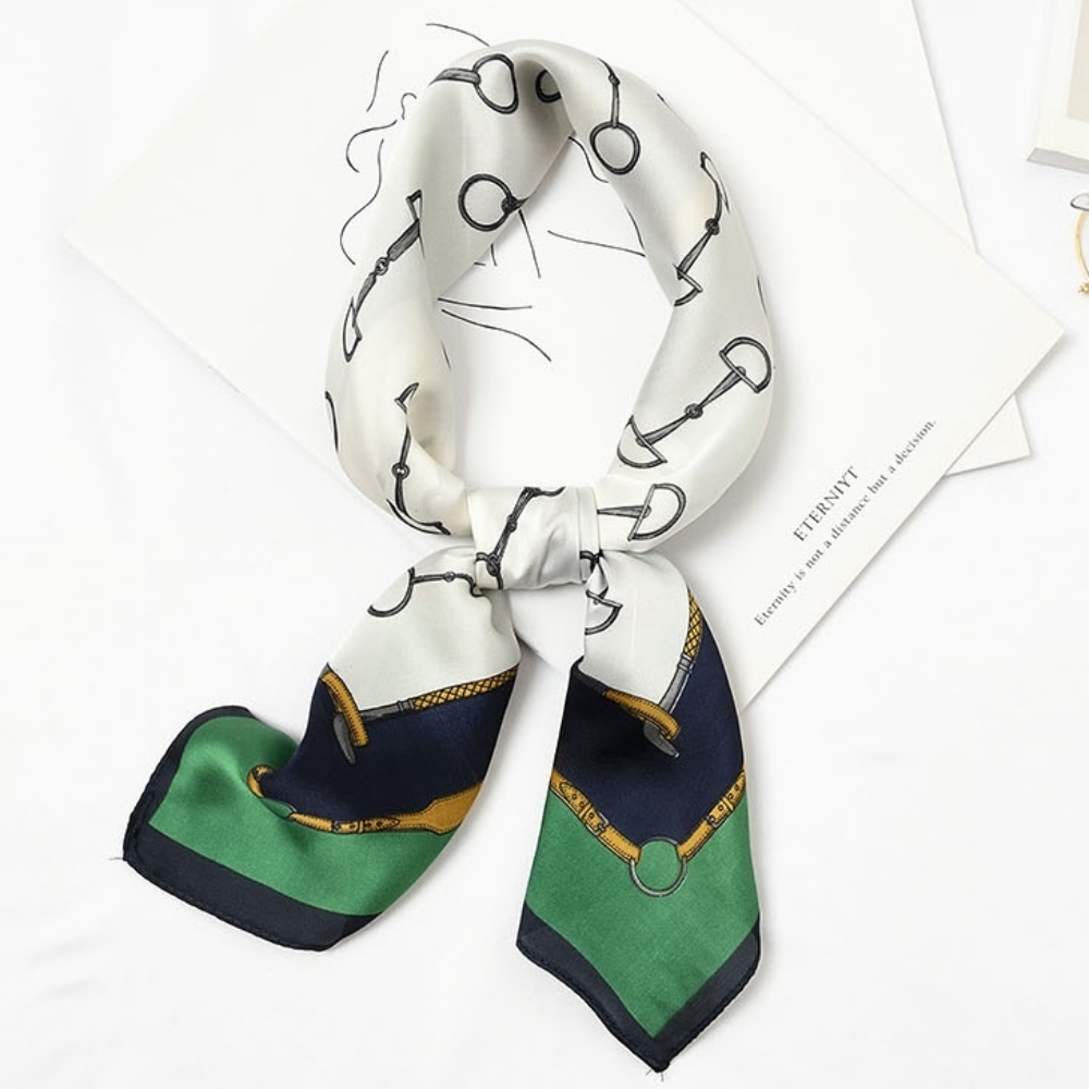 넥카프 트월리 넥보우 넥스카프 명품 성인 스카프빕 여성 목수건 주황색 사계절 실크