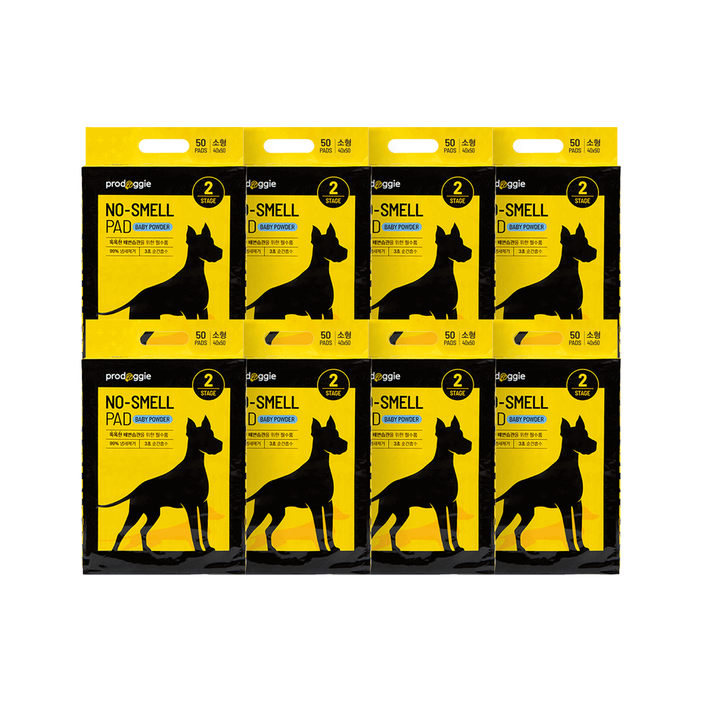 강아지배변패드 프로도기 노스멜패드 베이비파우더향 소형, 50매입, 8개