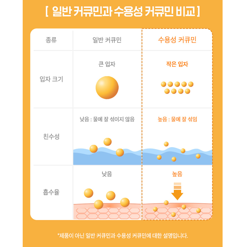 흡수율 높은 수용성 커큐민 강황 추출물 정 강황뿌리줄기 인도산 효능 이미지 8