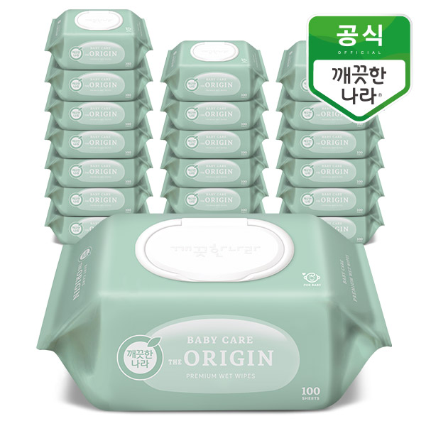 깨끗한나라 디 오리진 물티슈 캡 100매 x 20입