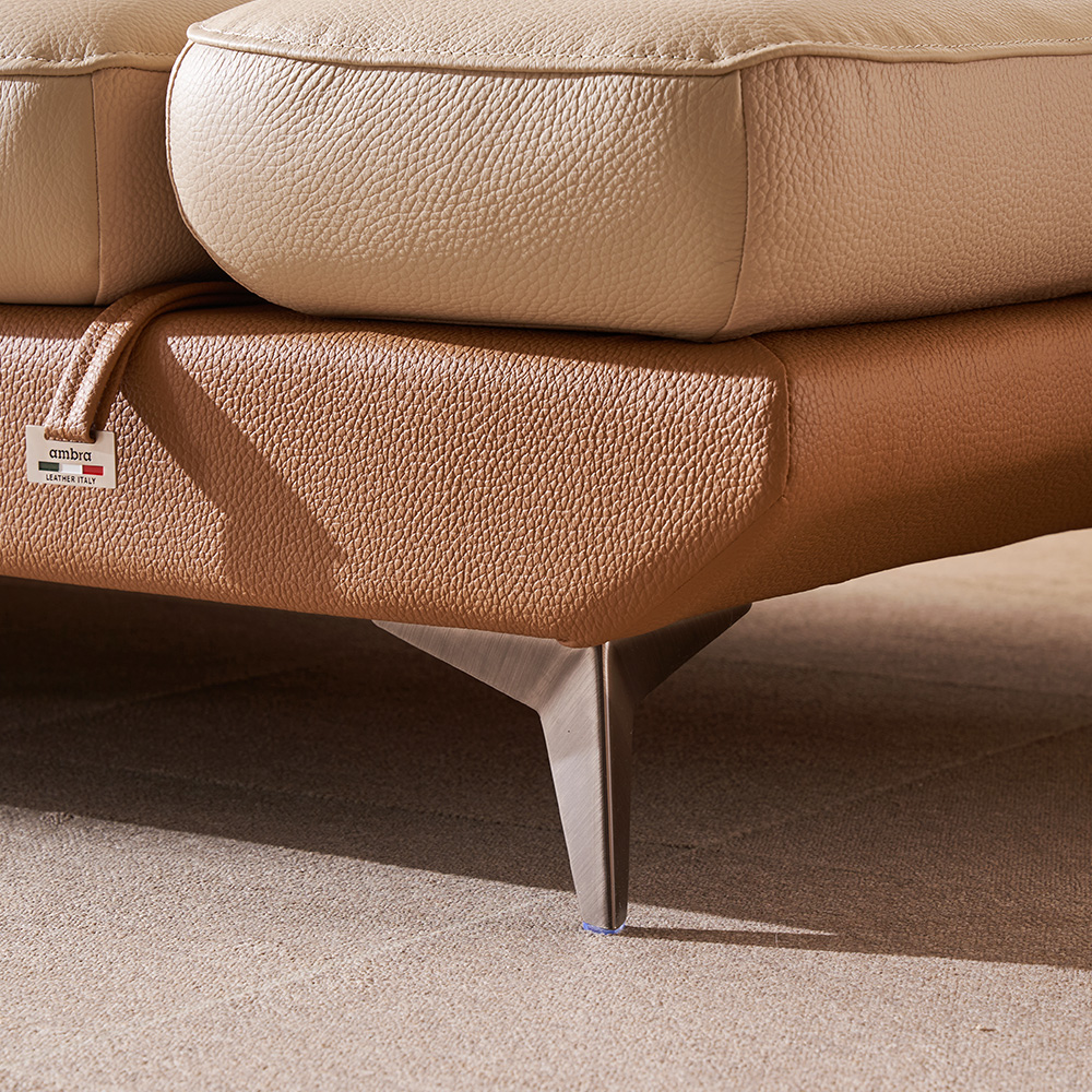 쉐우드가구 드벨리 이태리 천연통가죽 스윙 소파 3.5인용 / 국내제조 자재등급E0