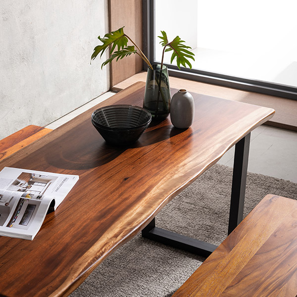 [삼익가구]넬리 로즈우드 우드슬랩 통원목 6인용 식탁 테이블