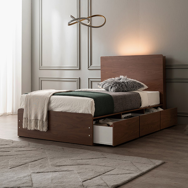 [삼익가구]델루나 LED 프라임 수납 호텔 침대(SB 7존 독립스프링 매트리스-슈퍼싱글)