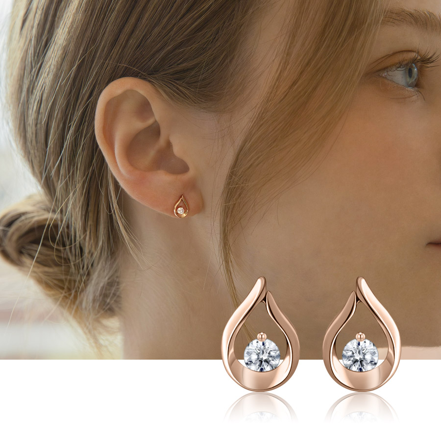 14k 러빙 물방울 귀걸이 생일 선물 금 여자 귀걸이
