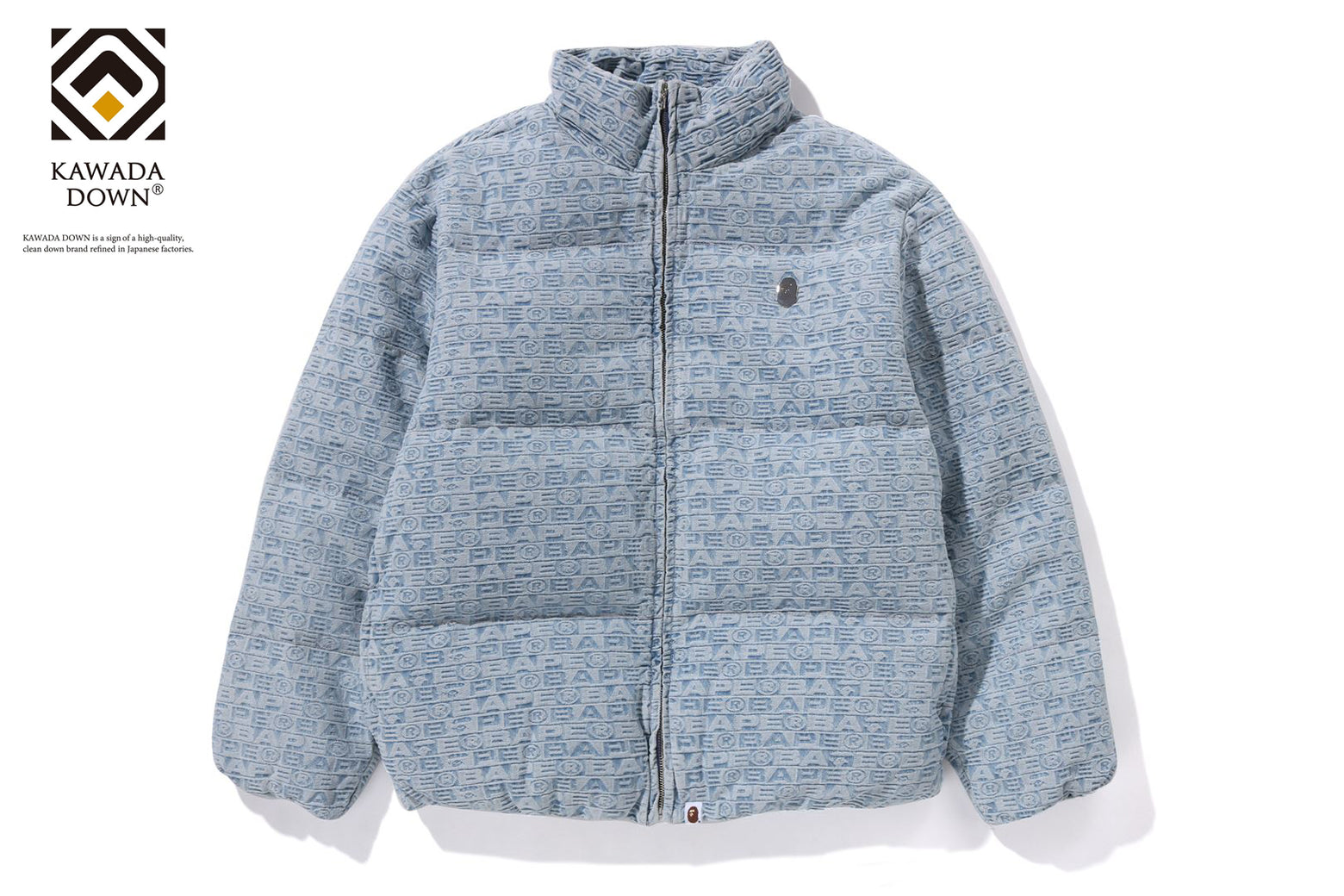 베이프 패딩 LUX SPORT PATTERN JACQUARD RELAXED FIT 10OZ DENIM DOWNJACKET 1K80-144-003 - 상세 이미지 2