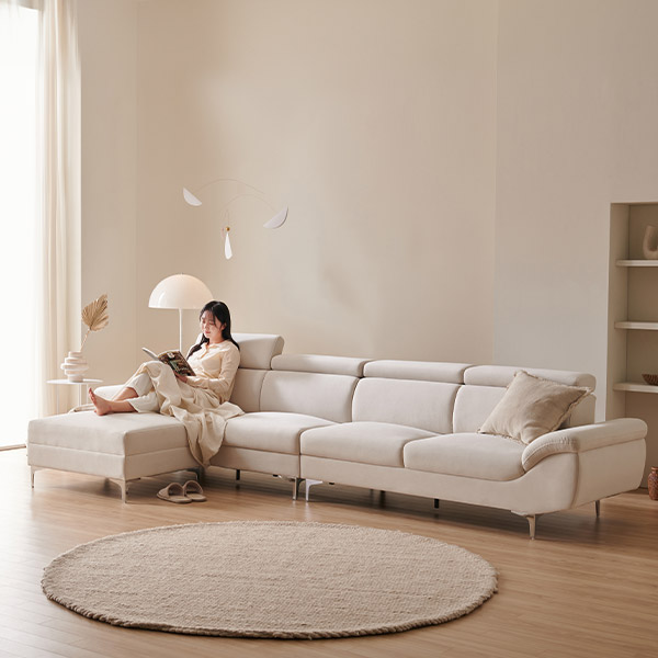 [삼익가구]뉴니드 6인용 아쿠아텍스 헤드틸팅 소파(스툴포함)