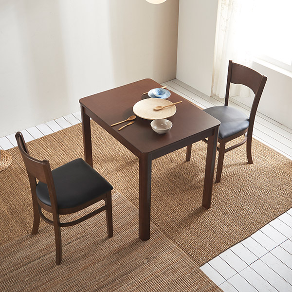 삼익가구 스칸센 2인용 원목 식탁세트(의자2)