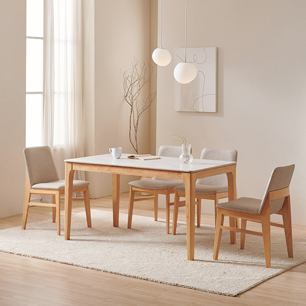 [삼익가구]어썸 통세라믹 4인용 원목 식탁세트(의자4)