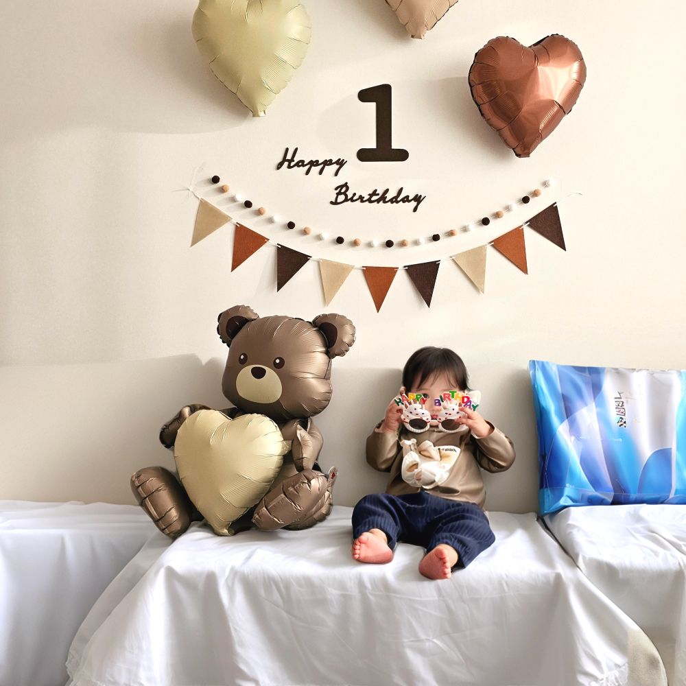 러브 베어 생일 파티 풍선 세트 생일 축하 이벤트 용품 포토존 꾸미기