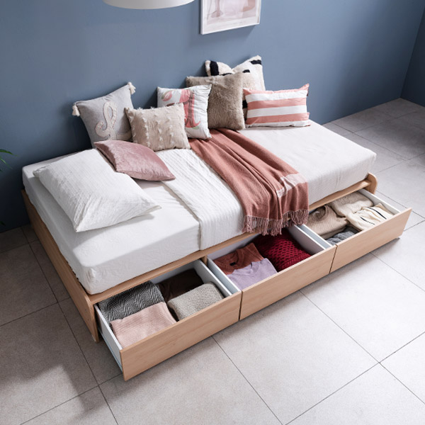 [삼익가구]피터 빅서랍 3단 수납침대(YS 7존 독립스프링 매트리스-슈퍼싱글)