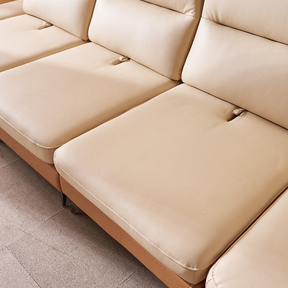 쉐우드가구 드벨리 이태리 천연통가죽 스윙 소파 3.5인용 / 국내제조 자재등급E0