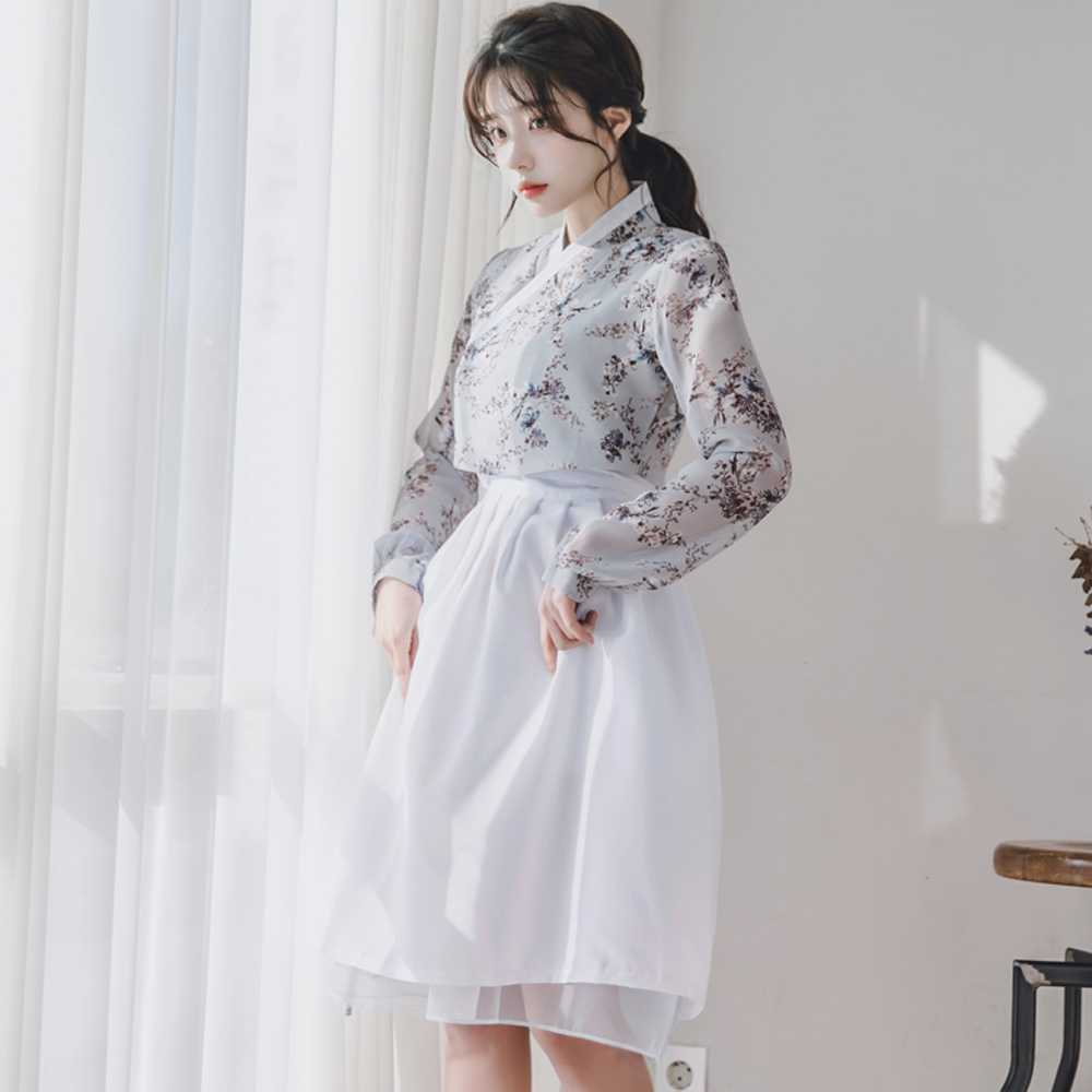 소단 화이트 허리치마 생활한복 개량 계량 퓨전 반티 - 상세 이미지 2