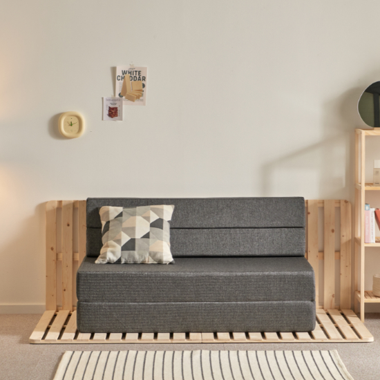 허리에 좋은 세인트블랑 4단 황토HR스펀지 접이식 매트리스 쇼파베드 18cm 싱글