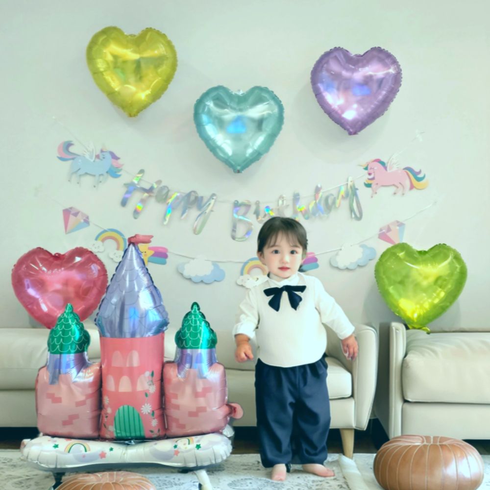 생일 파티 풍선 세트 생일 축하 이벤트 용품 포토존 꾸미기 샤이닝 유니콘
