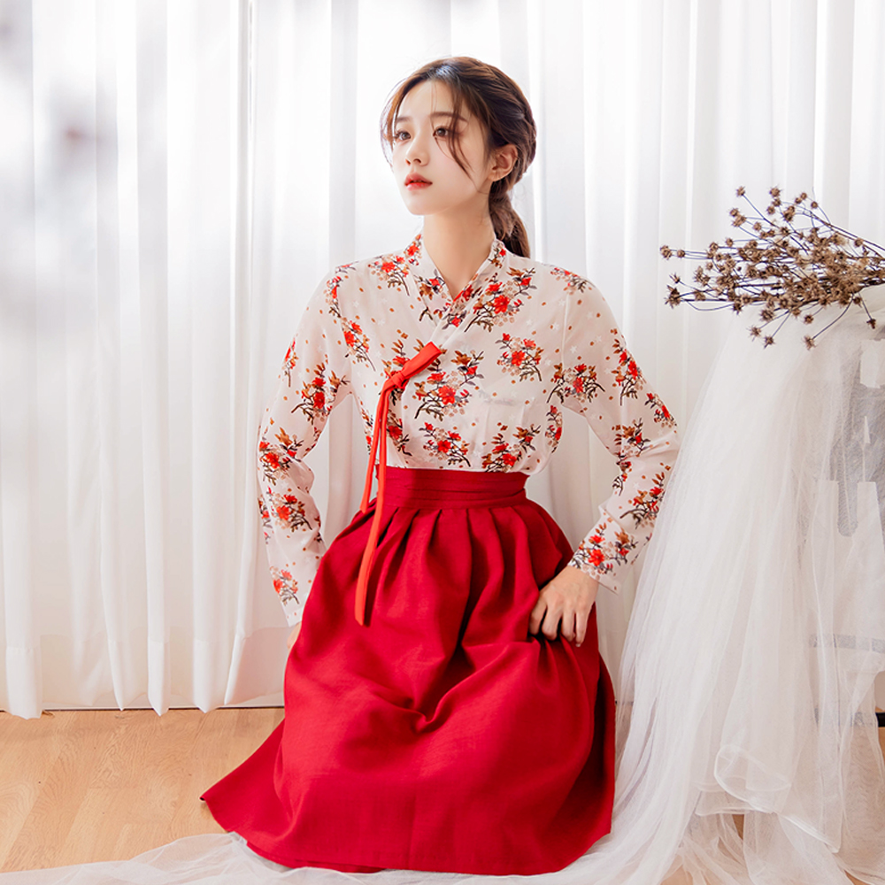 따끈따끈 신상제품 붉은꽃 생활한복 세트: 품격 있는 일상 추천 6 생활한복 추가 이미지