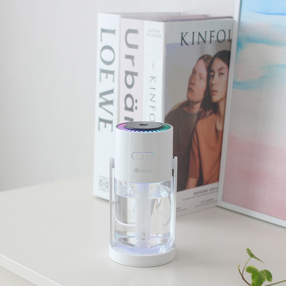 이놀 미스트 600ml 미니가습기 휴대용 탁상용 책상 사무실 여행용 캠핑 소형 차량 자동차