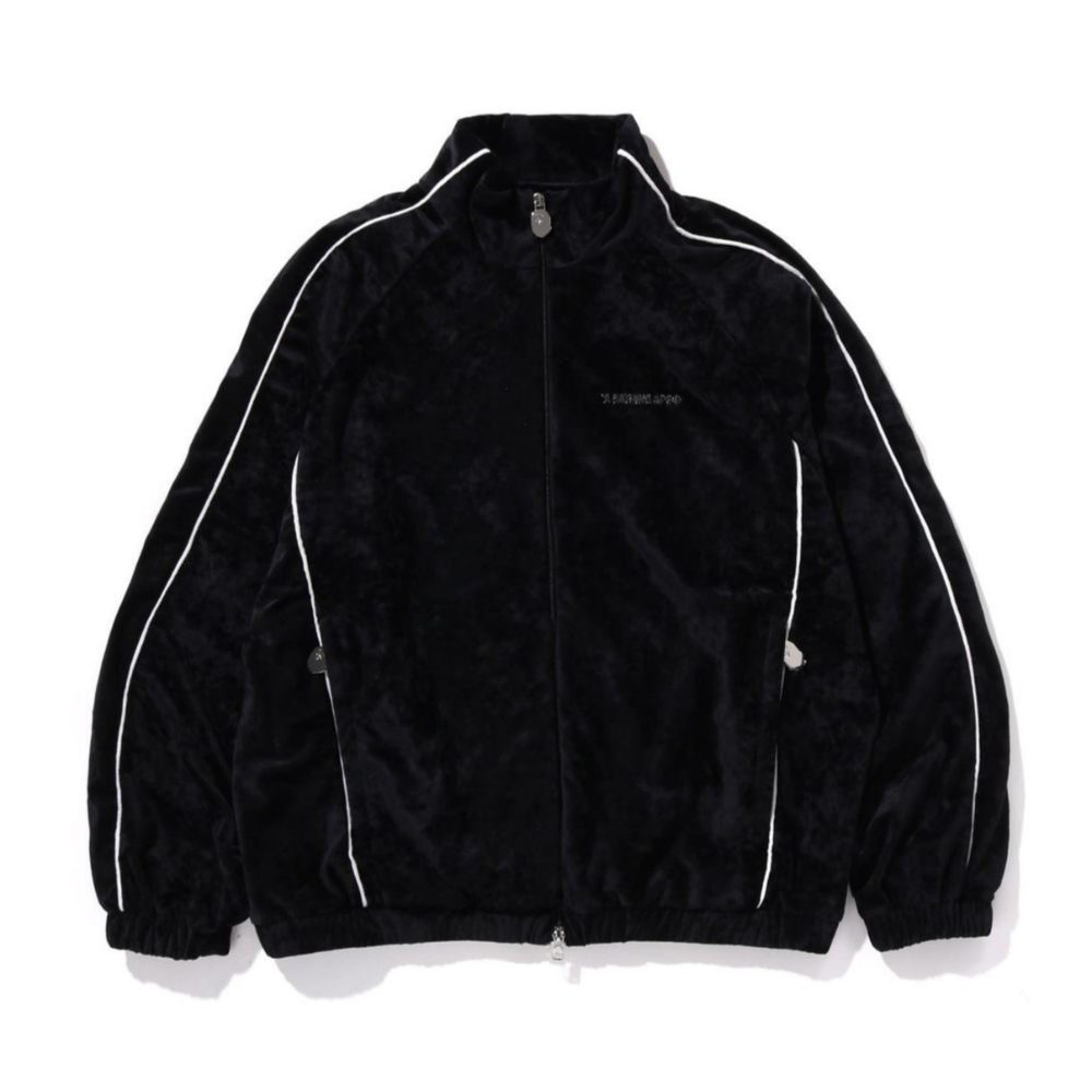 베이프 자켓 BATHING APE LOGO VELVET RELAXED FIT TRACK JACKET 1K80-113-315 - 메인 이미지