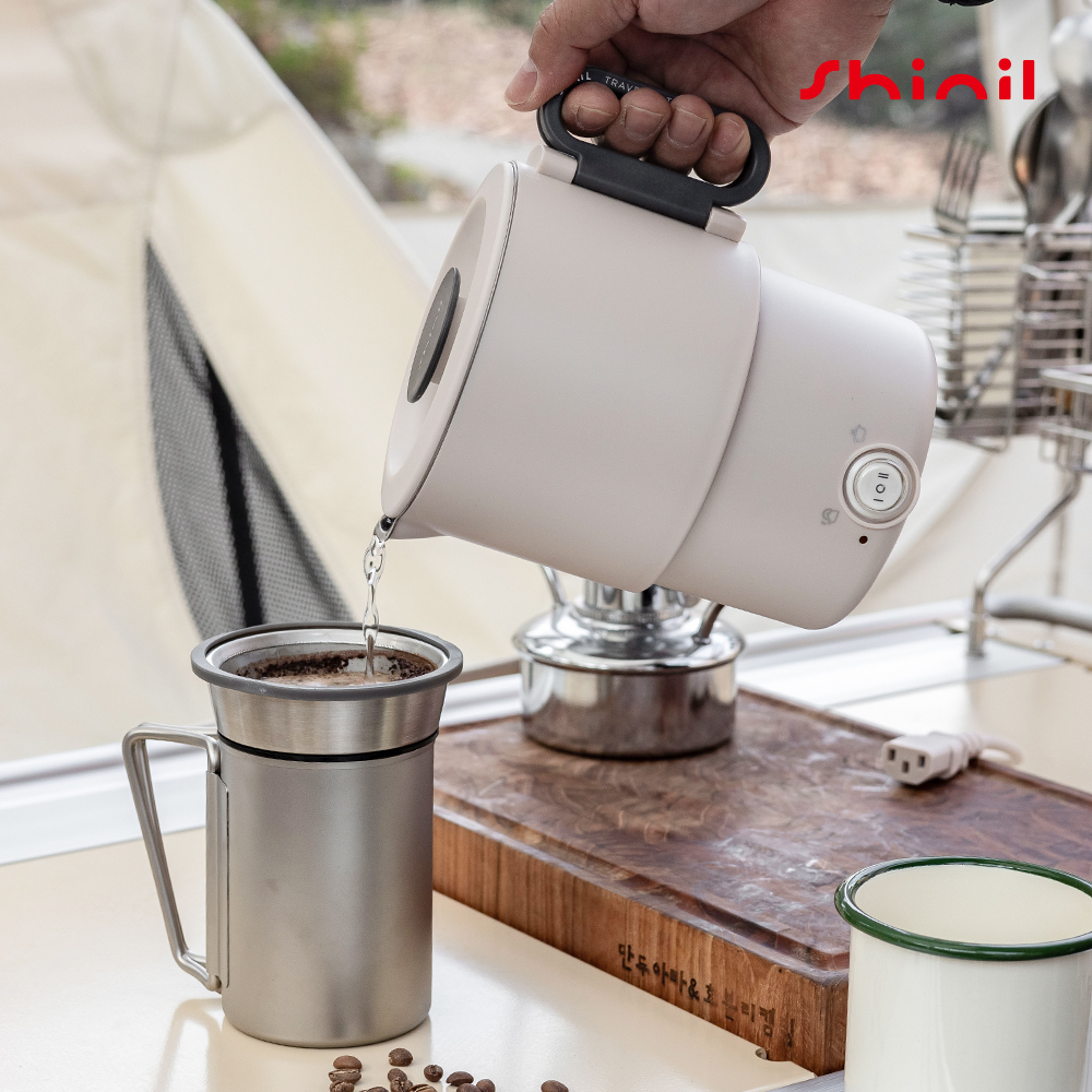 신일 접이식 전기 커피 포트 스텐 미니 햇반 소형 여행용 휴대용