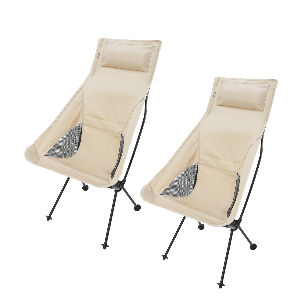 아이두젠 초경량 롱 릴렉스 체어 휴대용 접이식 캠핑 의자 베이지, 2개