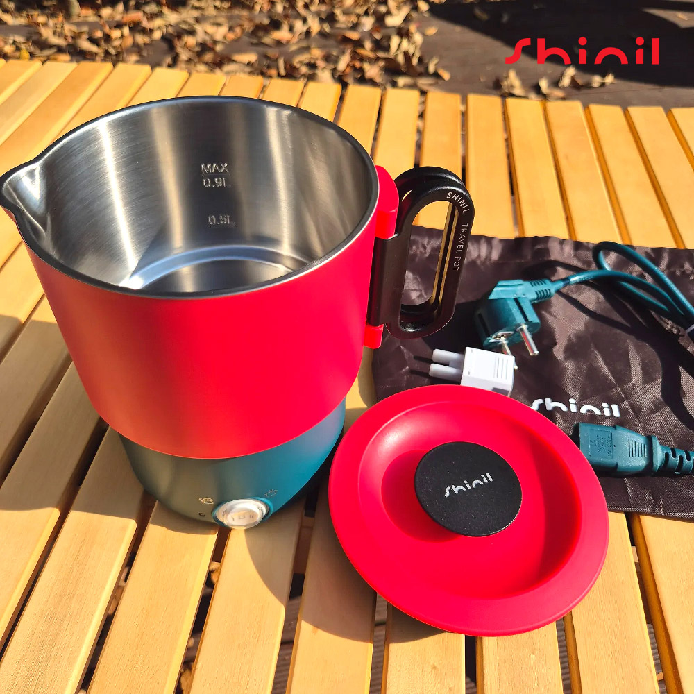 신일 접이식 전기 커피 포트 스텐 미니 햇반 소형 여행용 휴대용