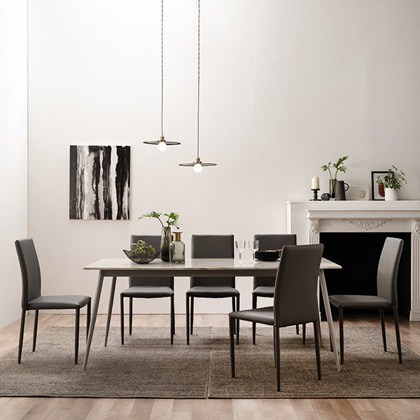 [삼익가구]카프리 6인용 대리석 식탁세트(의자6개포함)