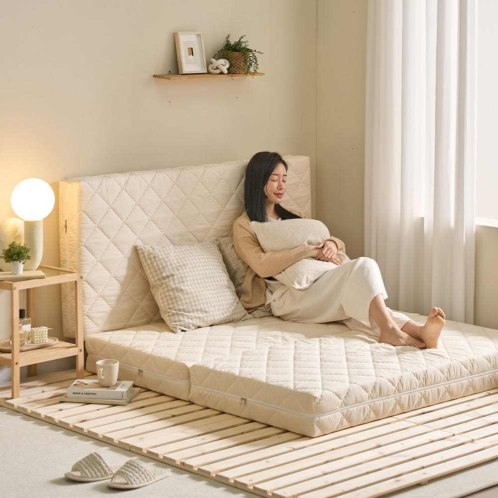 세인트블랑 허리에 좋은 AIR라텍스 매트릭스 3단 접이식 바닥 토퍼 매트리스 7cm MS