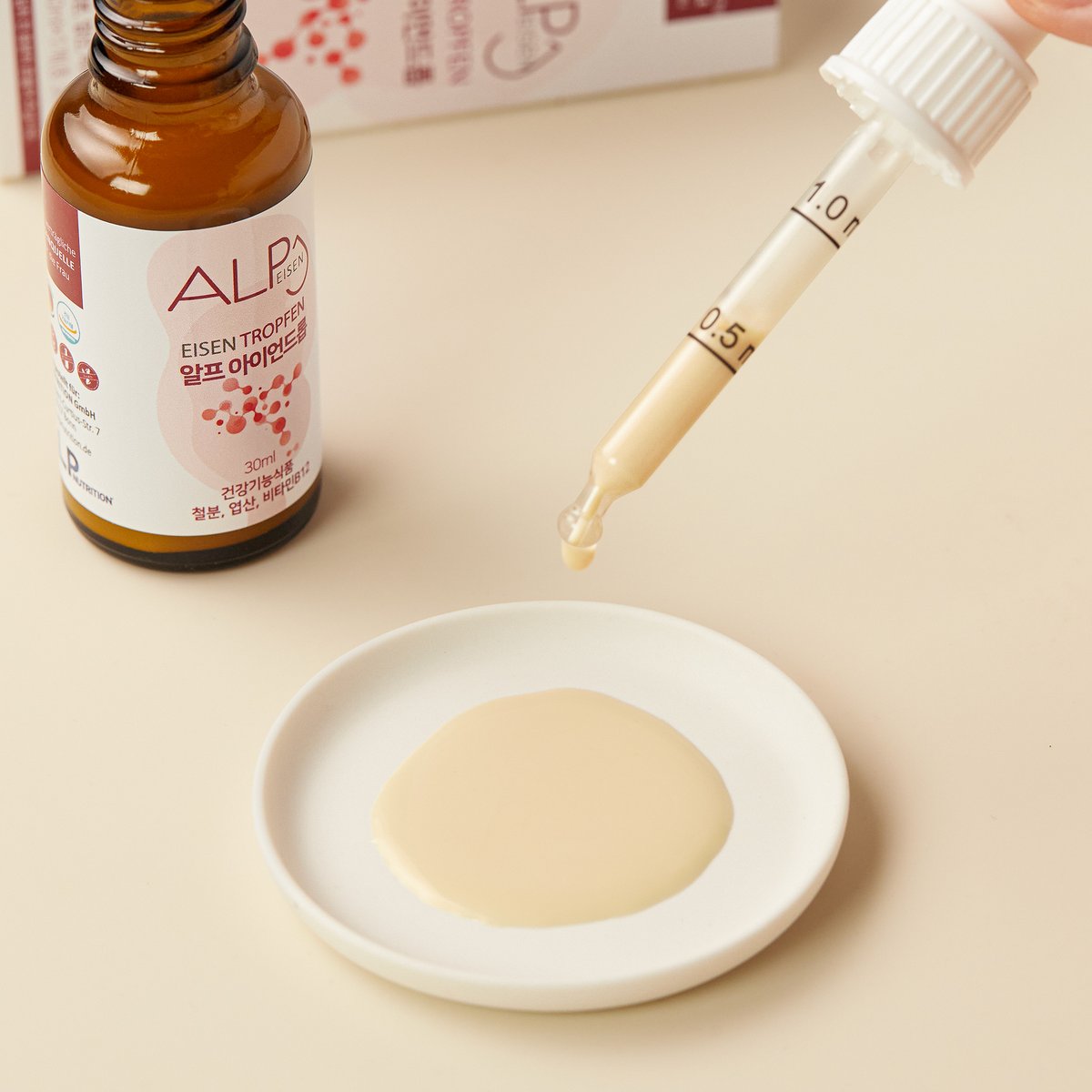 [독일 최우수상 철분제] 알프뉴트리션 프리미엄 무설탕 어린이철분제 임산부철분제 알프아이언드롭 철분 30ml, 6개