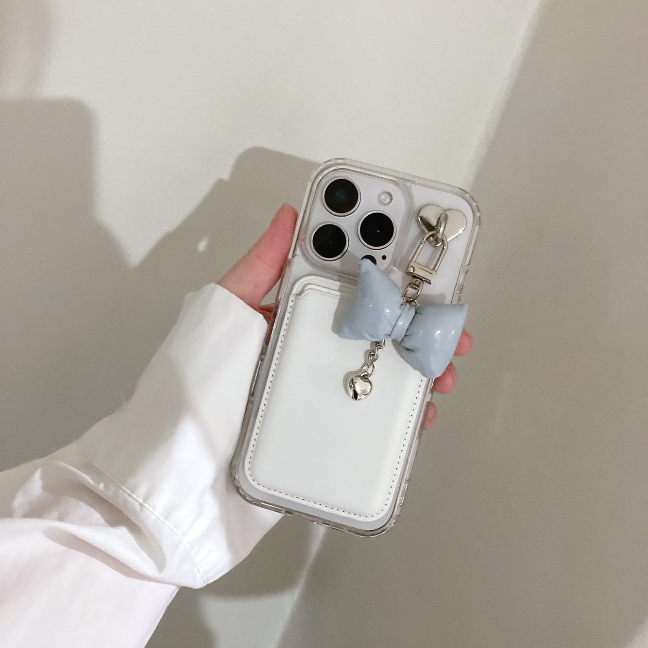 SET 아이폰 맥세이프 케이스 패딩 리본 하트 키링 16 프로 케이스 이미지 6