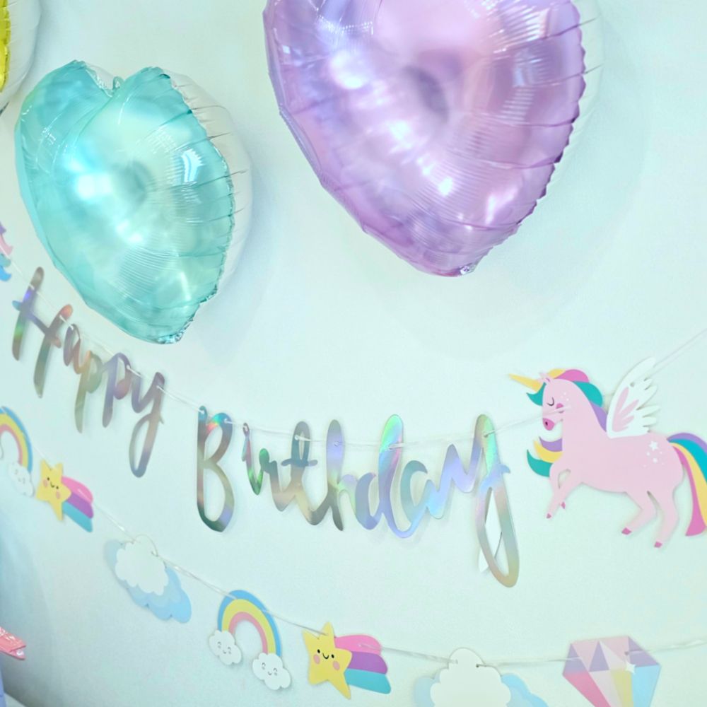 생일 파티 풍선 세트 생일 축하 이벤트 용품 포토존 꾸미기 샤이닝 유니콘 - 상세 이미지 4