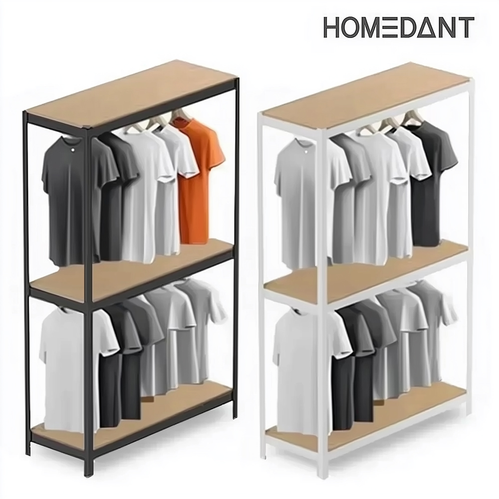 시스템행거 무볼트 조립식 드레스룸 옷장 스피드랙행거 홈던트하우스 6004001500 3단행거봉2개