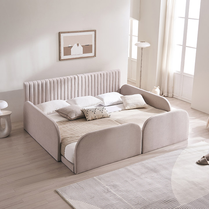 [삼익가구]더문 패밀리 침대(매트제외 SS+SS)+가드2+풋보드2