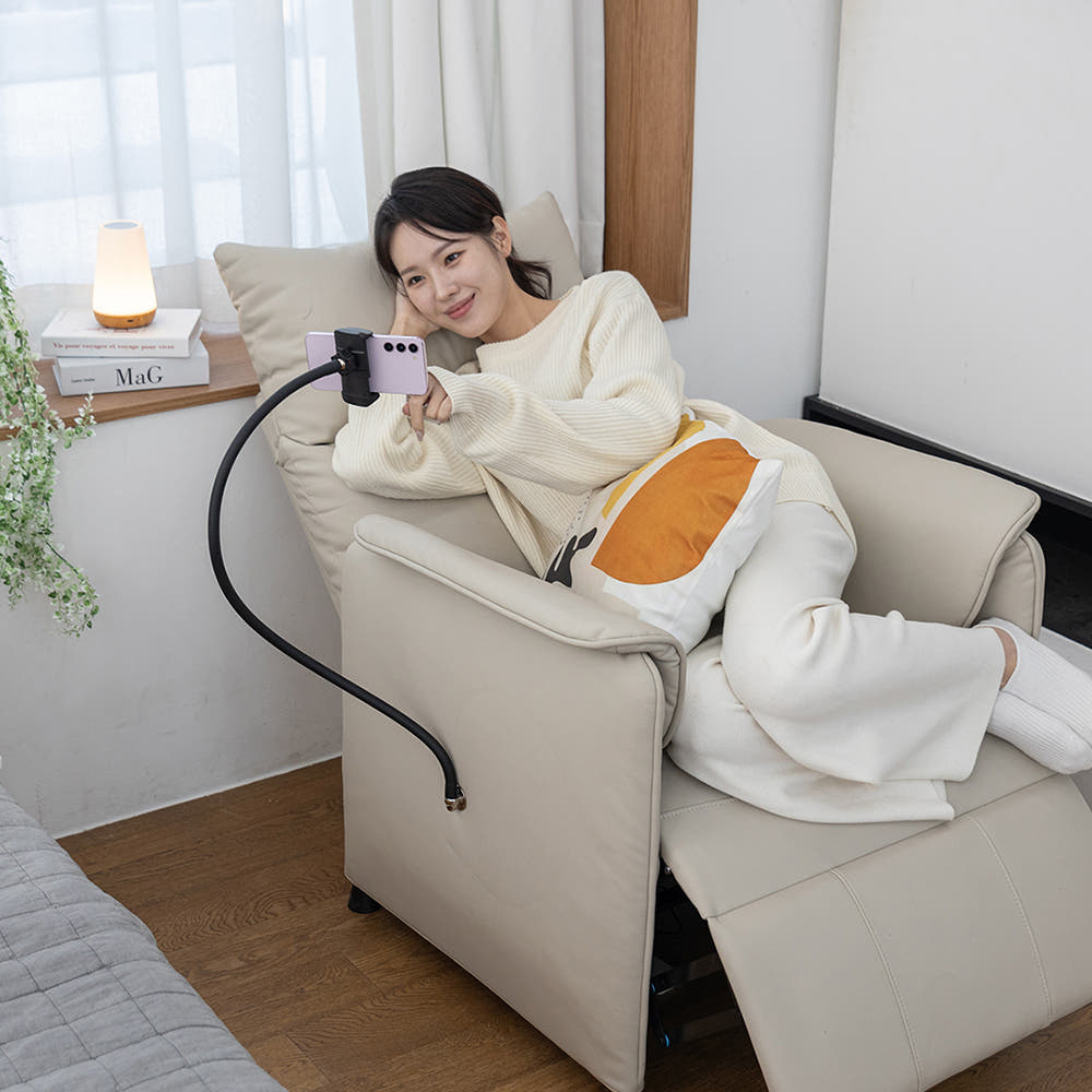 핏쳐 1인용 리클라이너 가죽 소파